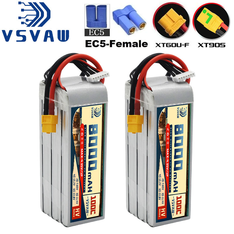 6S Lipo Battery 22.2V 5000Mah - 2026 New 6S 22.8V 8000mAh 100C