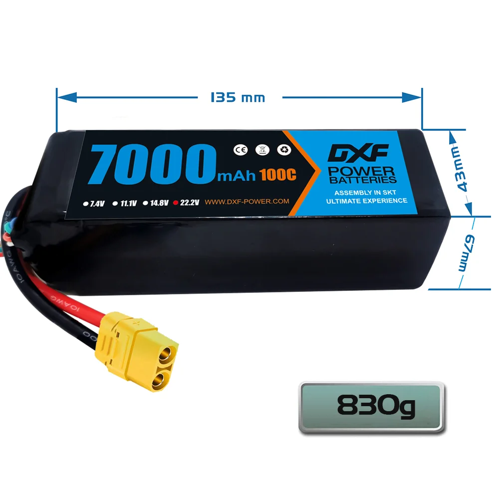 DXF 6S Lipo Battery 22.2V 7000 - 6S Lipo Battery 22.2V 5000Mah recension och pris