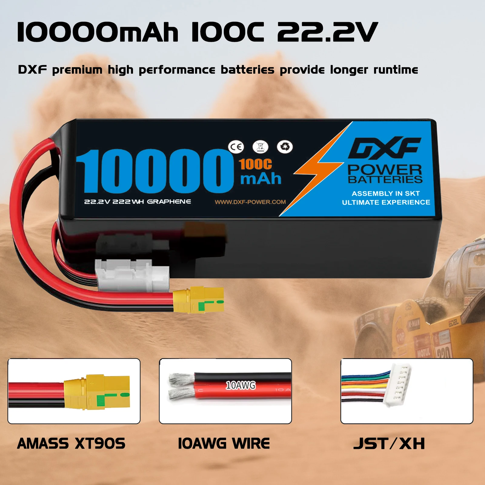 DXF 6S Lipo Battery 10000mAh 2 - 6S Lipo Battery 22.2V 5000Mah recension och pris