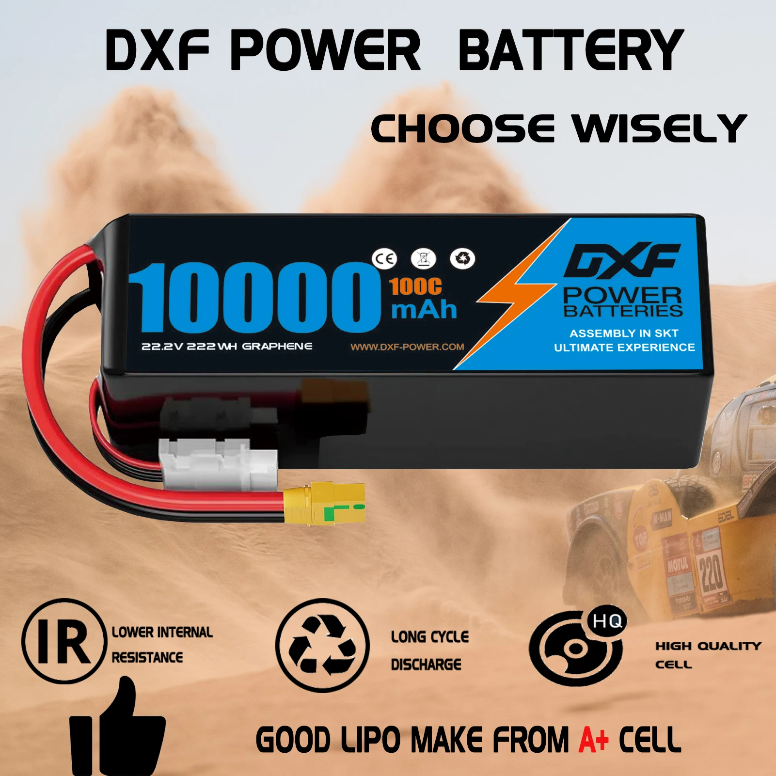 DXF 6S Lipo Battery 10000mAh 2 - 6S Lipo Battery 22.2V 5000Mah recension och pris