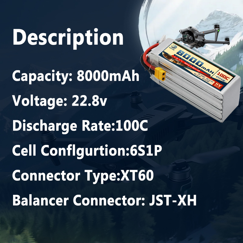 2026 New 6S 22.8V 8000mAh 100C - 6S Lipo Battery 22.2V 5000Mah recension och pris