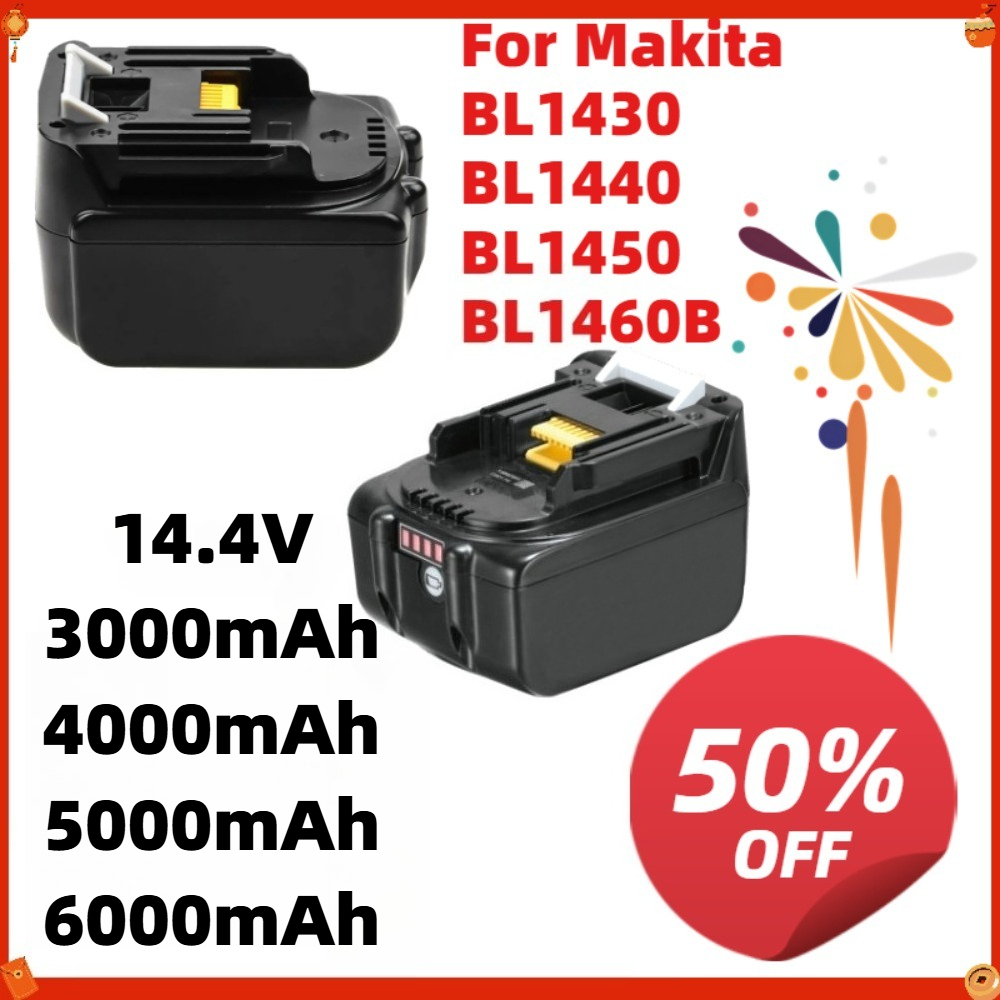 For Makita BL1430 BL1440 BL145 - 4S Lipo Battery 14.8V 6000Mah recension och pris