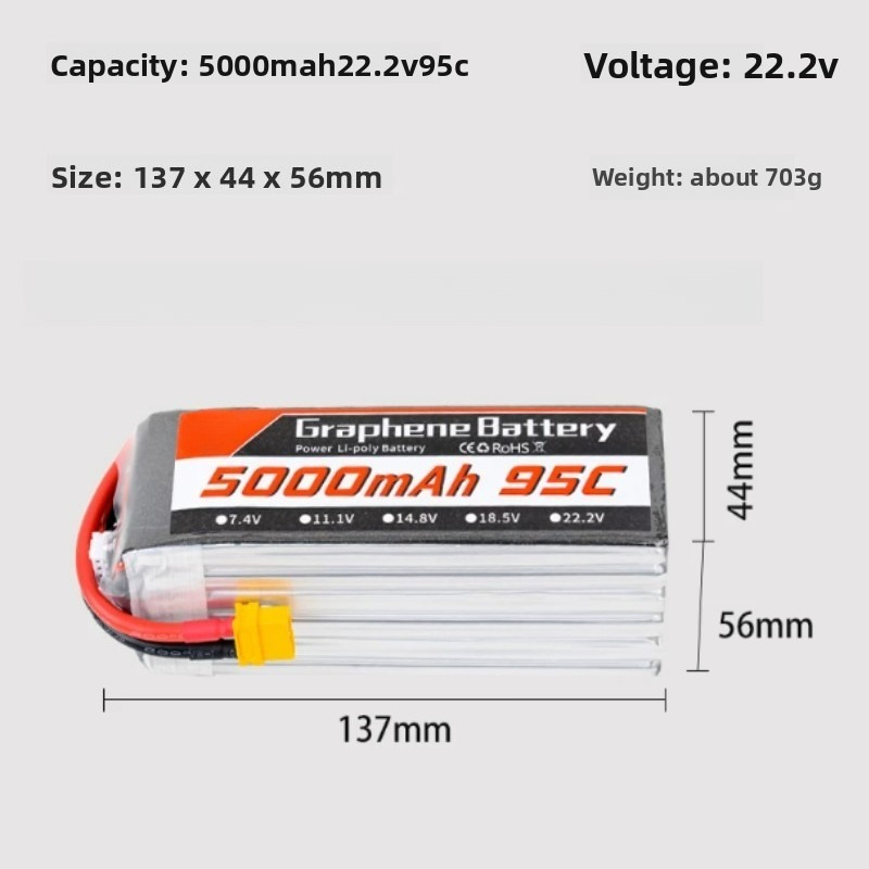 For 7-9-10 Inch FPV Racing Dro - 6S Lipo Battery 22.2V 5000Mah recension och pris